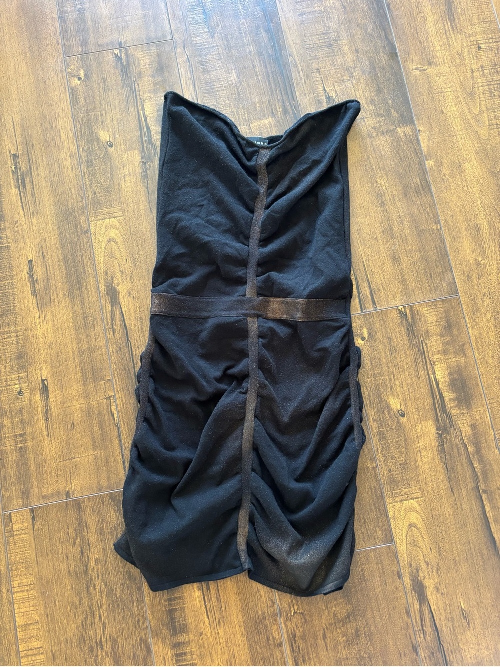 John Richmond distressed metallic strapless dress